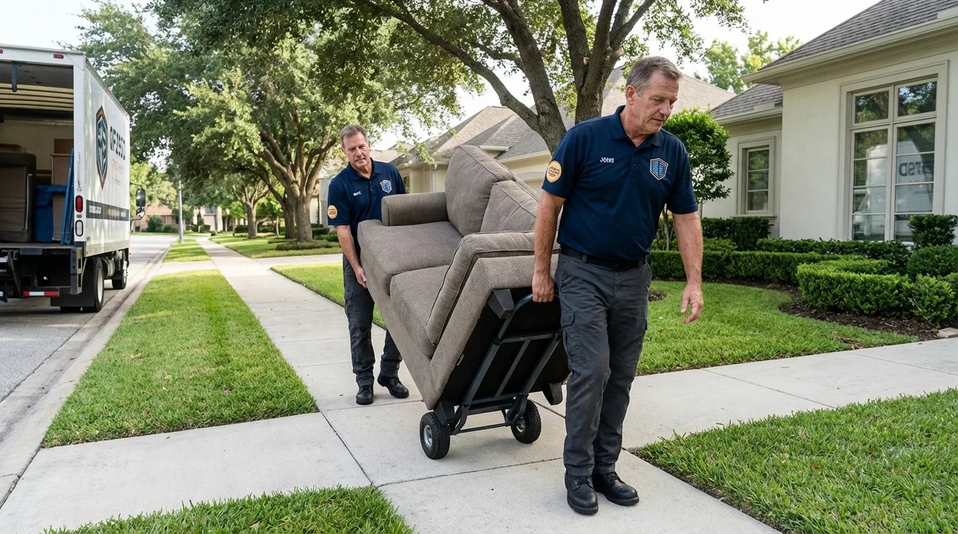 Local residential moving crew loading furniture in Hawthorne, NY